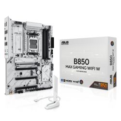 ASUS B850 MAX GAMING WIFI W ATX Motherboard - White, AM5, DDR5, Wi-Fi 6E ASUS B850 MAX GAMING WIFI W ATX Motherboard - White, AM5, DDR5, Wi-Fi 6E
